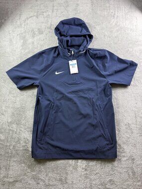 Nike Pullover Jacket Mens Medium Blue FJ9548-422 Short Sleeve Hoodie Athletic